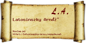 Latosinszky Arnó névjegykártya